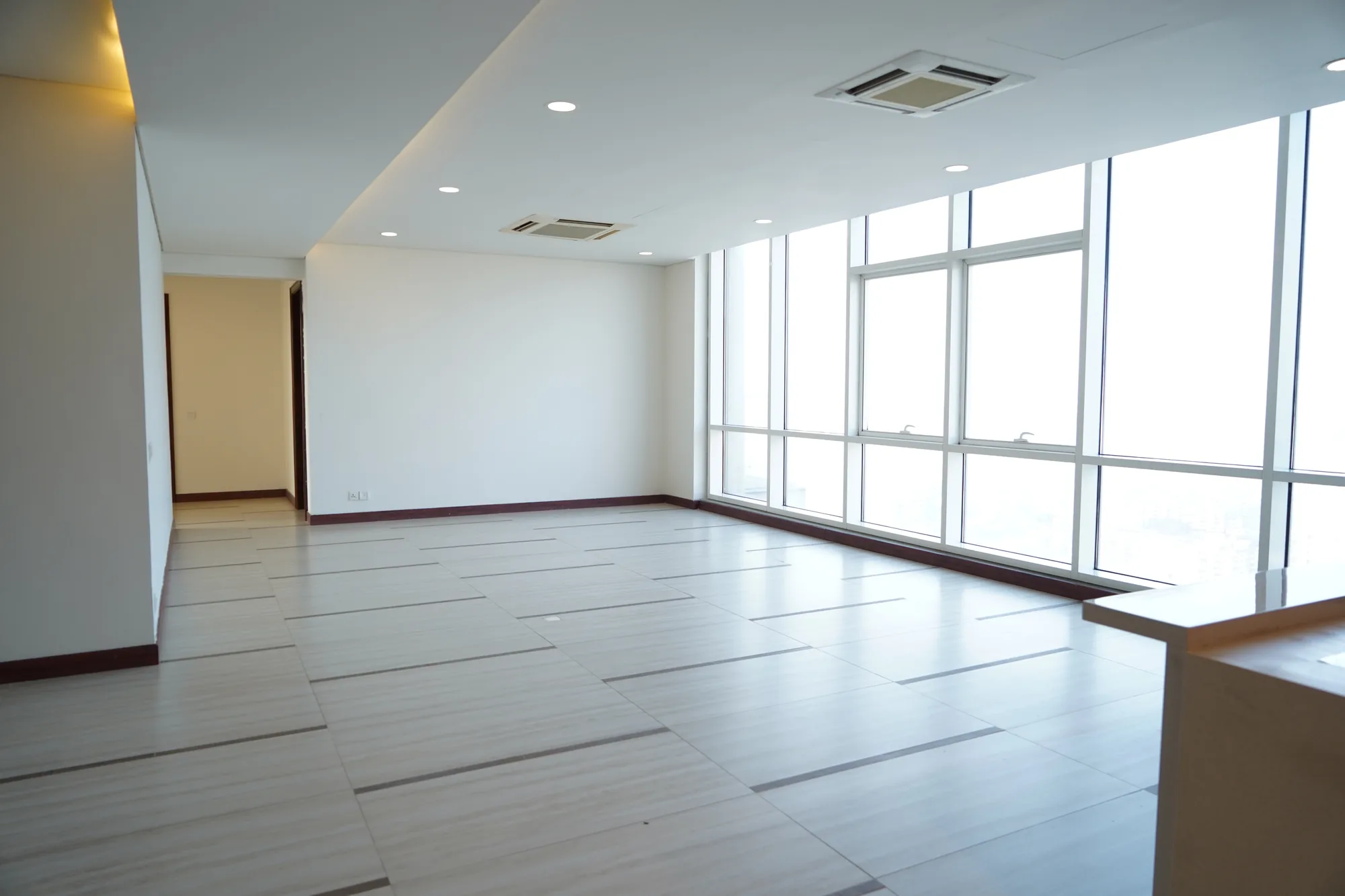 Bright finished interior at Summit Tower