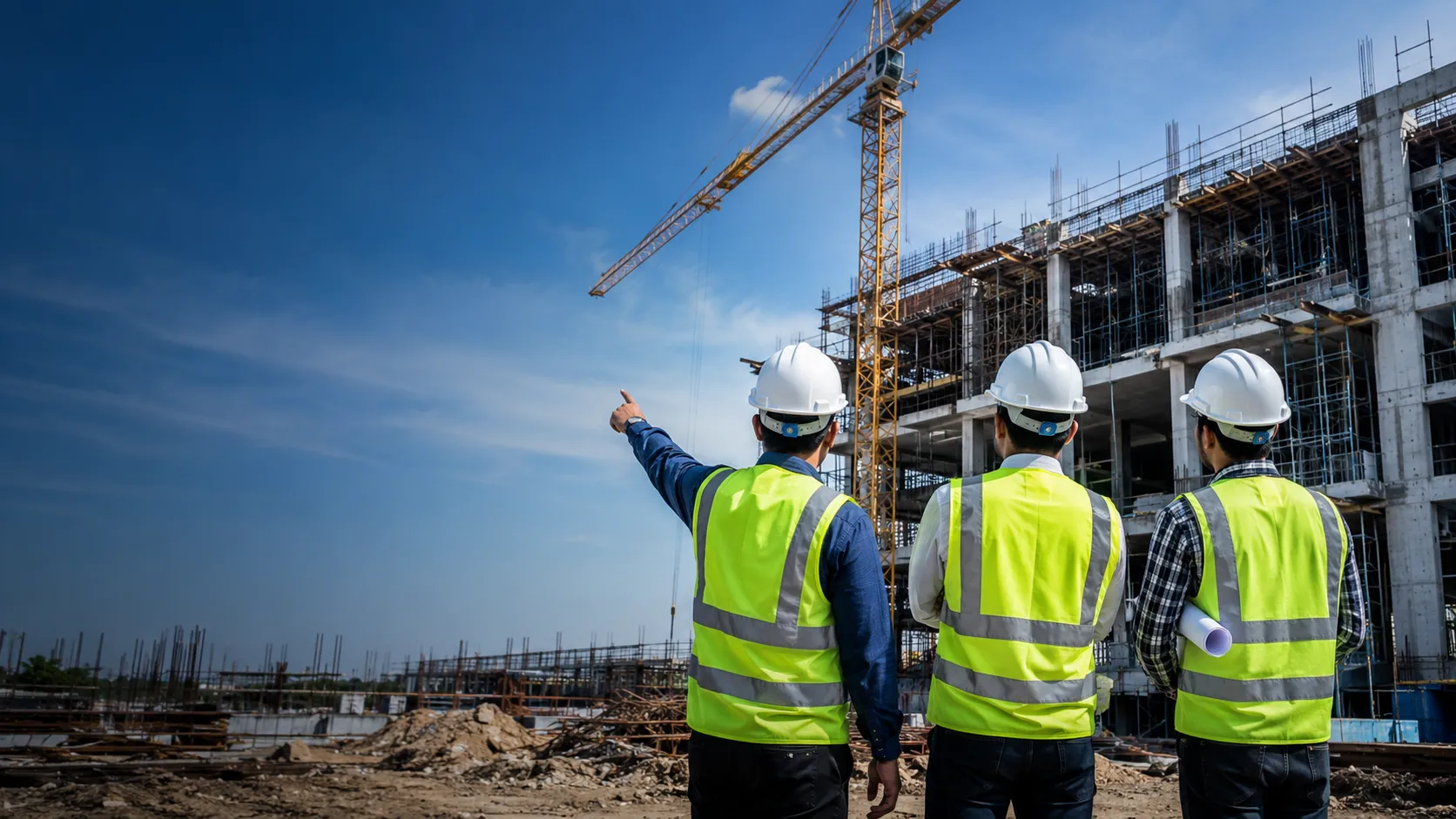 Times Group construction professionals on an active project site